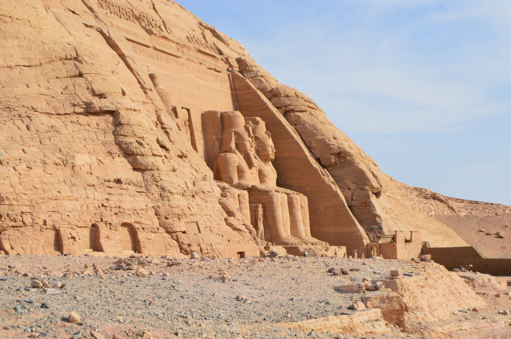 The Giza Sphinx, an iconic ancient monument in Egypt.