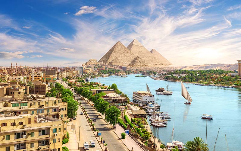 The Giza Sphinx, an iconic ancient monument in Egypt.